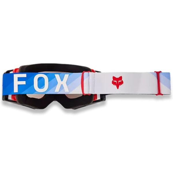 Lunette de Motocross Airspace Fade Fox blanc et bleu, de dos