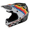 Casque de Motocross SE4 Polyacrylite Warped Troy Lee Designs blanc, de 3/4