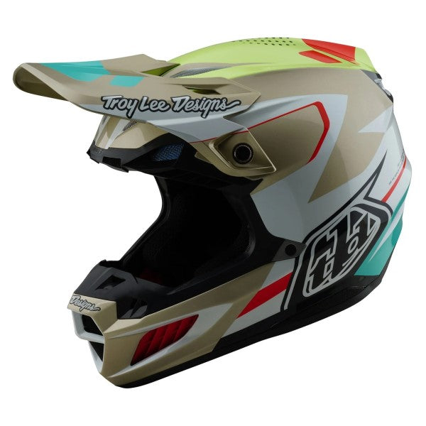 Casque de Motocross SE5 Composite Optic MIPS Troy Lee Designs blanc, de 3/4
