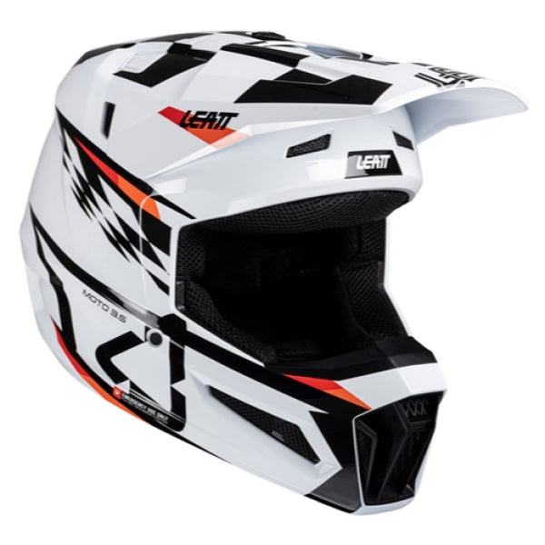 Casque de Motocross 3.5 V25 Junior Leatt blanc, de 3/4