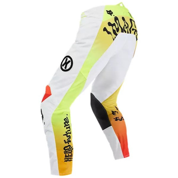 Pantalon de Motocross 180 Hello Future Fox blanc, de dos