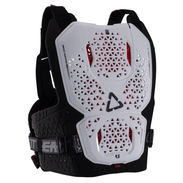 Plastron de Motocross 4.5 Evo Leatt blanc, de dos