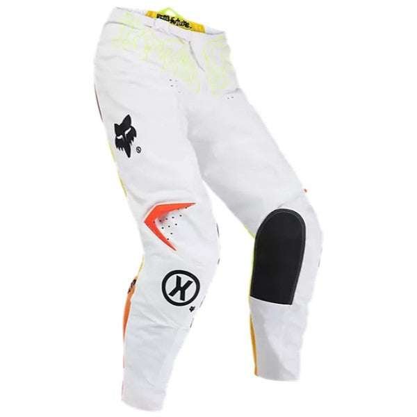 Pantalon de Motocross 180 Hello Future Fox blanc, de face
