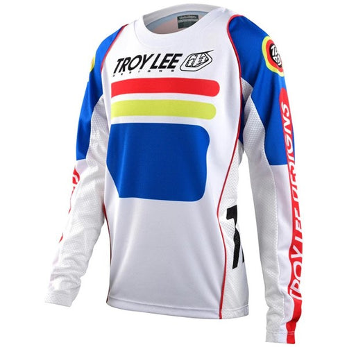 Chandail de Motocross GP Drop In Junior Troy Lee Designs blanc, de face