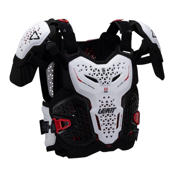 Plastron de Motocross 5.5 Evo Pro Leatt blanc, de face