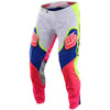 Pantalon de Motocross SE Pro Radian Troy Lee Designs blanc et multicolore, de face