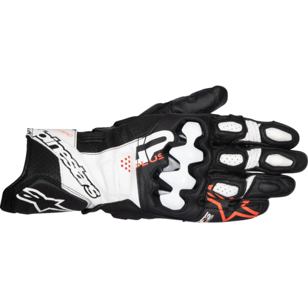 Gants de Moto GP Plus R v3 Alpinestars blanc et noir, dessus