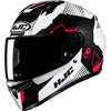Casque Intégral de Moto C10 Aspa HJC blanc et rouge