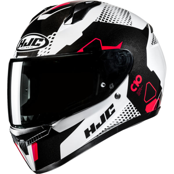 Casque Intégral de Moto C10 Aspa HJC blanc et rouge