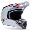 Casque de Motocross V1 Flow MIPS Fox blanc et rouge, de 3/4