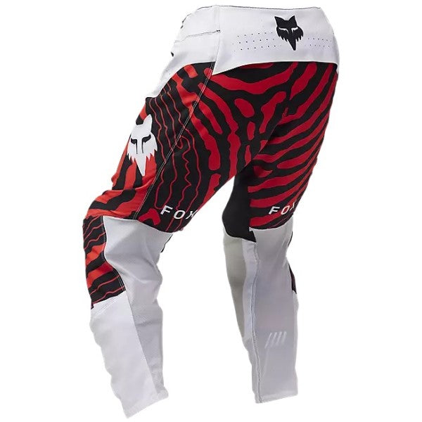 Pantalon de Motocross Flexair Impression Fox blanc et rouge, de dos