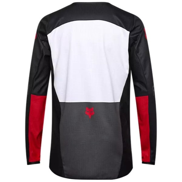 Chandail de Motocross 180 Flow Fox blanc et rouge, de dos