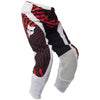 Pantalon de Motocross Flexair Impression Fox blanc et rouge, de face