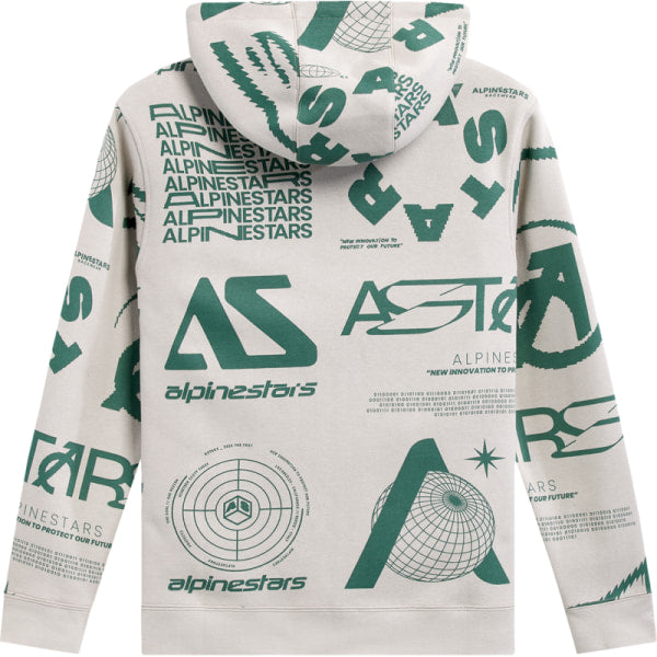Coton Ouaté Determinant Alpinestars blanc et vert, de dos