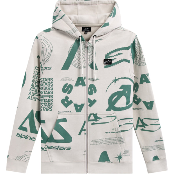 Coton Ouaté Determinant Alpinestars blanc et vert, de face