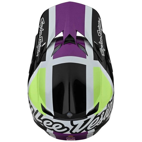 Casque de Motocross SE5 Composite Quattro Troy Lee Designs blanc et vert, dessus