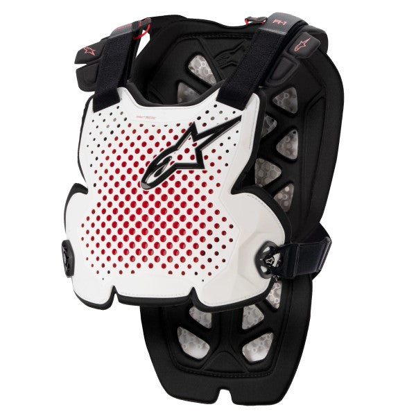 Plastron de Motocross A-1 Alpinestars blanc, de face