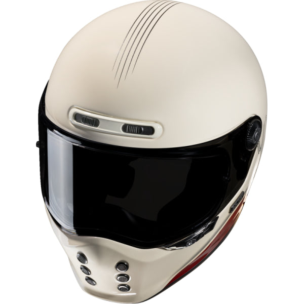 Casque Intégral de Moto V10 Tami HJC blanc et rouge, dessus