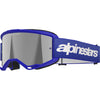 Lunette de Motocross Vision 3 Wordmark Lentille Miroir Alpinestars bleu