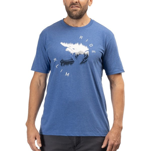 T-Shirt Ride Tri-blend Klim bleu