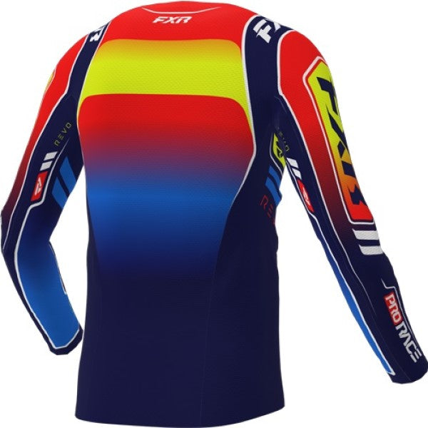 Chandail de Motocross Revo Junior  Bleu Rouge, Dos