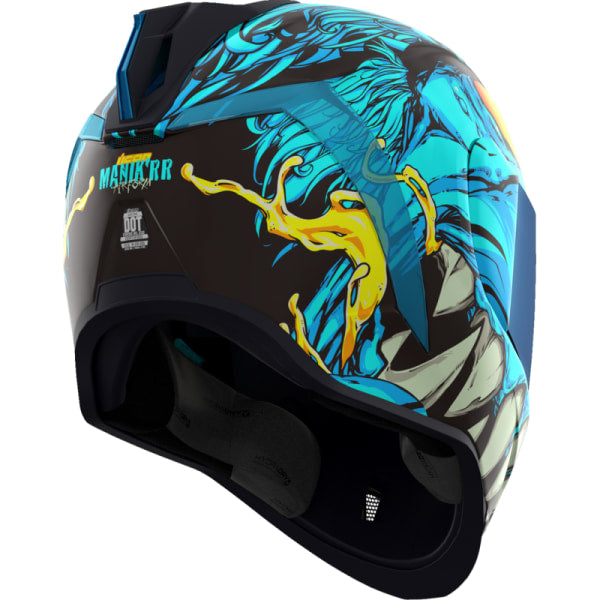 Casque Intégral de Moto Airform MIPS Manik'RR Bleu incliné de dos