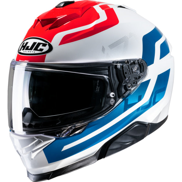 Casque Intégral de Moto i71 Enta HJC bleu blanc et rouge