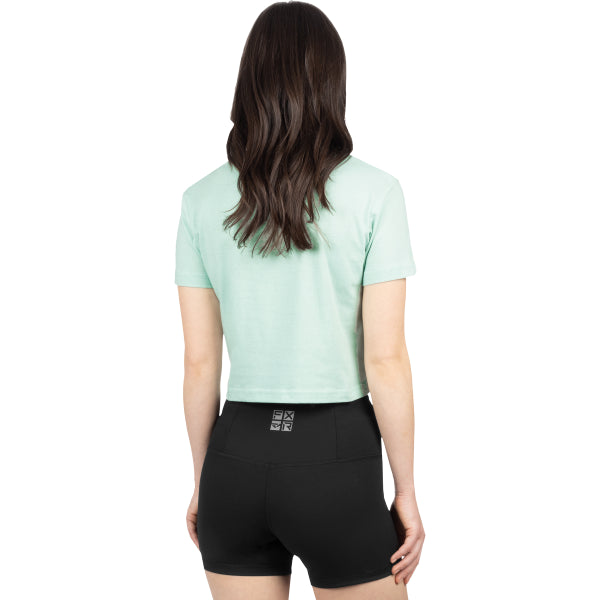 T-Shirt Court Align Femme FXR bleu clair, de dos