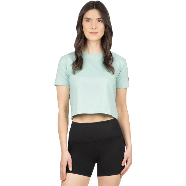 T-Shirt Court Align Femme FXR bleu clair, de face