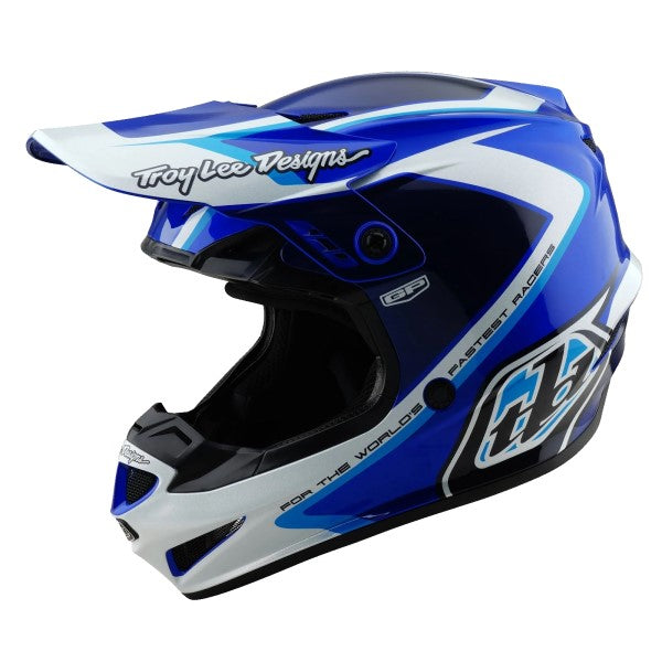 Casque de Motocross GP Shutter Junior Troy Lee Designs bleu, de 3/4