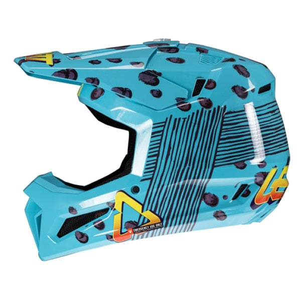 Casque de Motocross 3.5 V25 Junior Leatt bleu, de côté