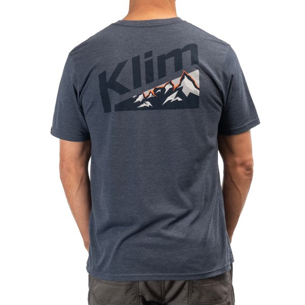 T-Shirt Mountain Peak Tri-blend Klim bleu foncé, de dos