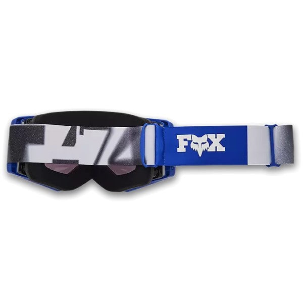 Lunette de Motocross Seventy4 Lentille Vivid Rose Tear-Off Fox bleu, de dos