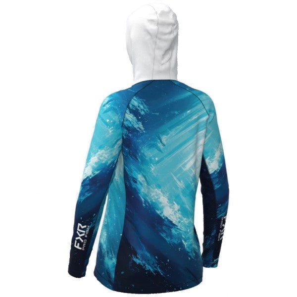 Coton Ouaté Derby Swell Air UPF Femme FXR bleu, de dos