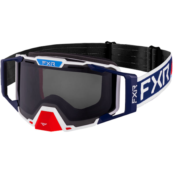 Lunettes de Motoneige Combat Lentille Fumée FXR bleu et blanc