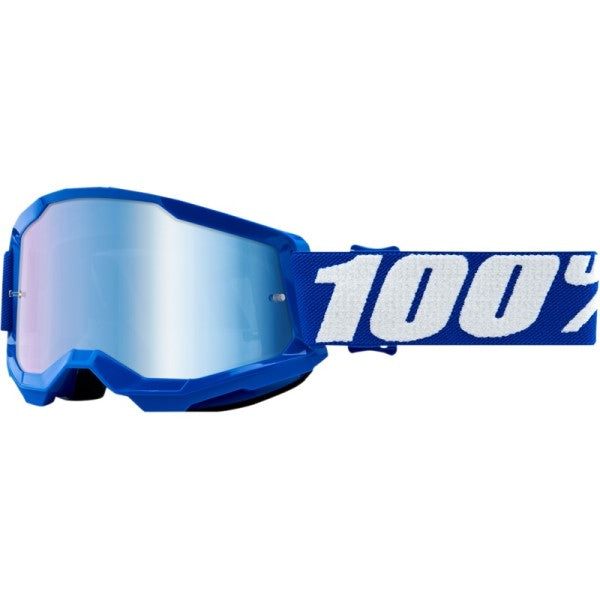 Lunettes de Motocross Strata 2 à Lentille Miroir Junior 100% Bleu et Blanc