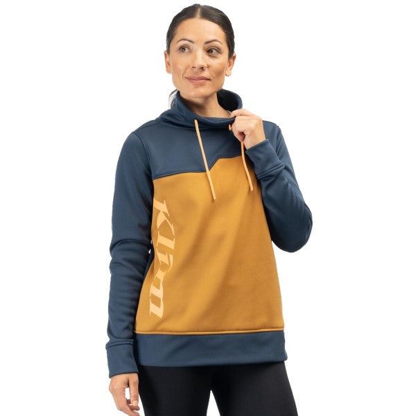 Coton Ouaté Accelerate Femme Klim bleu et jaune, de face