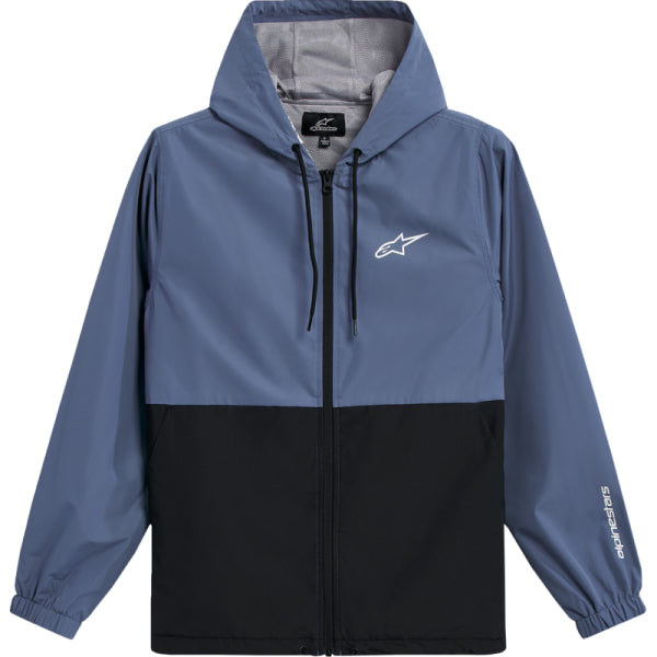 Manteau Coupe-Vent Speeder Alpinestars bleu et noir, de face