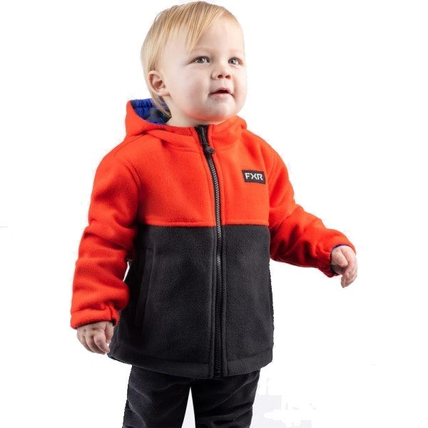 Manteau Ride Reversible Enfant FXR bleu et orange, côté orange de face