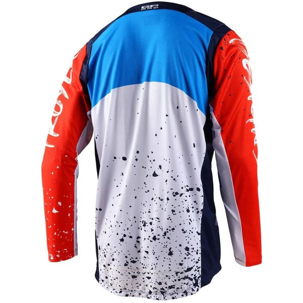 Chandail de Motocross GP Pro Partical Troy Lee Designs bleu et orange, de dos