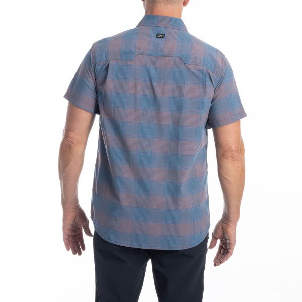 Chemise Taggart Stretch Klim bleu et orange, de dos