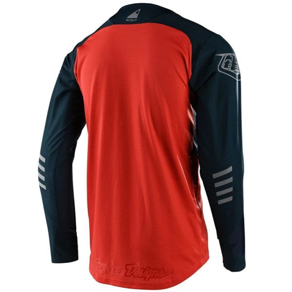 Chandail de Motocross Scout SE Systems Troy Lee Designs bleu et orange, de dos