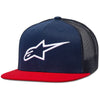Casquette Corp Trucker Alpinestars bleu et rouge