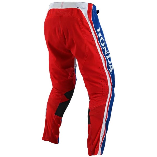 Pantalon de Motocross SE Pro Boldor Honda Troy Lee Designs bleu et rouge, de dos