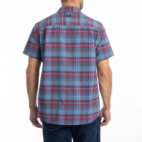 Chemise Pantoll Stretch Klim bleu et rouge, de dos