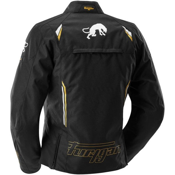 Veste de Moto Agata Femme Noir/Or incliné de dos