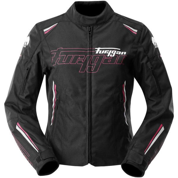 Veste de Moto Agata Femme Noir/Rose de face
