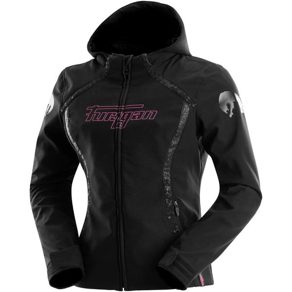 Veste de Moto Skye Femme Noir/Rose incliné de face