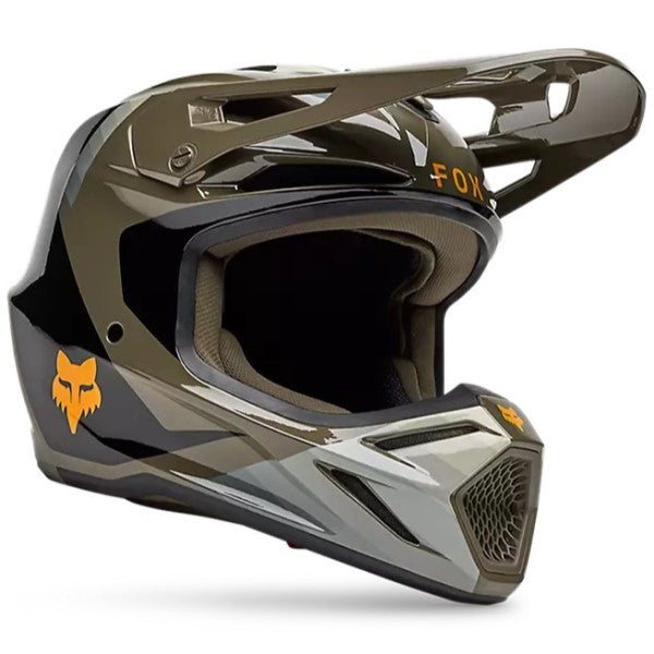 Casque de Motocross V3 Fade MIPS brun, de 3/4