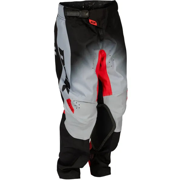 Pantalon de Motocross Kinetic DBK Junior/Fly/noir gris rouge/de profil